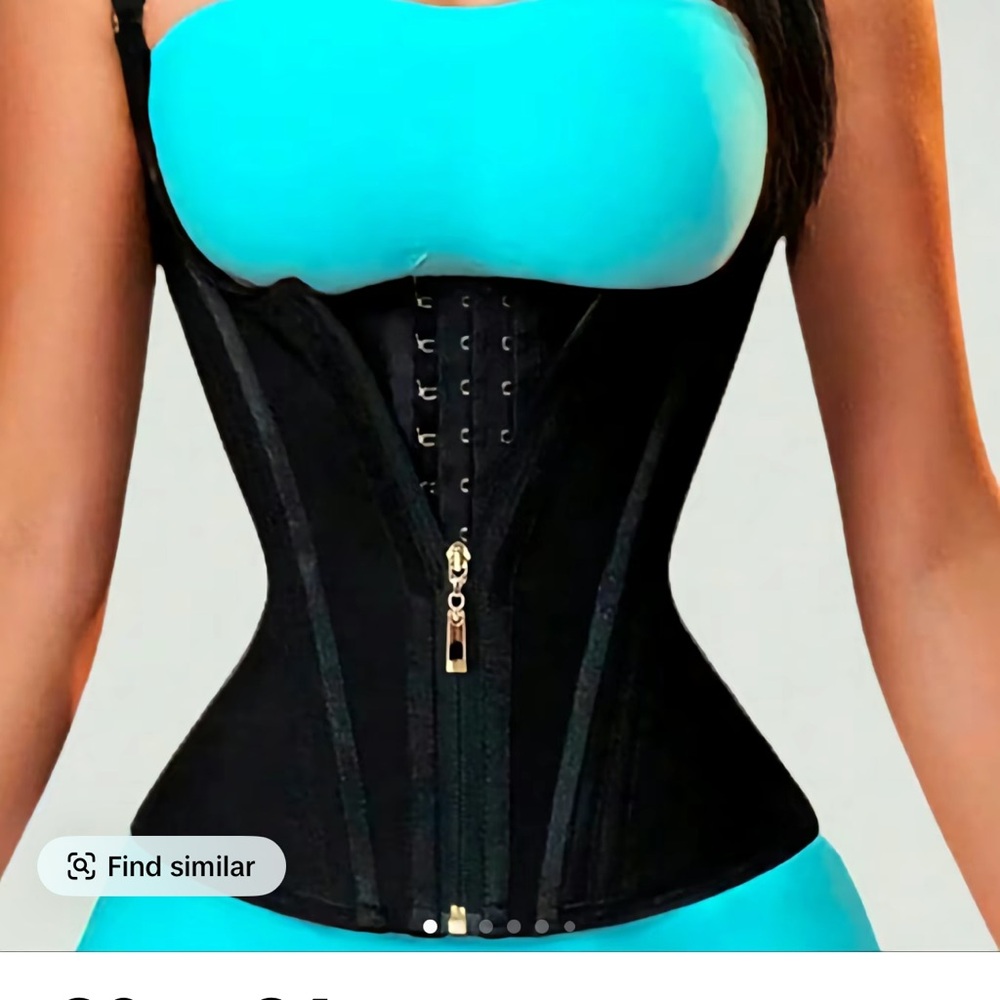 Sleek Black and Blue Women's Shapewear Corset